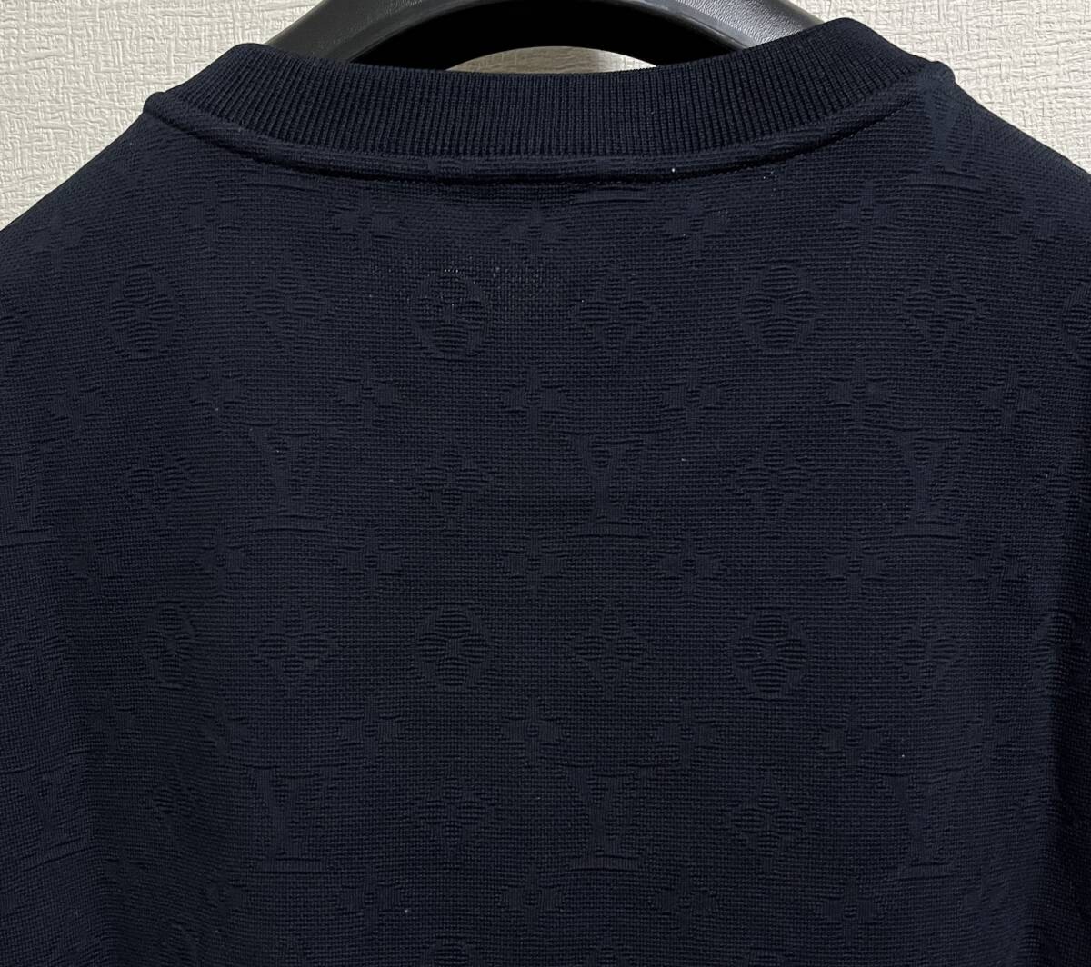 定価162,800円LOUIS VUITTON ルイヴィトン/シグネチャー3D ポケットモノグラム ピケコットン Dark Blue Tシャツ MADEinITALY_画像8