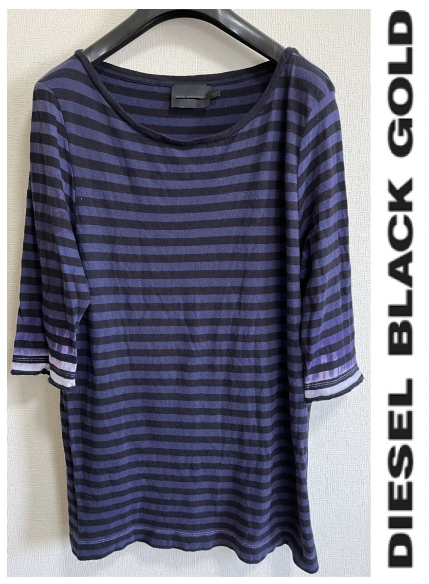 定価27,500円DIESELBLACKGOLDディーゼルブラックゴールド/ボーダー製品染めグラデーションWASH仕上げTシャツjoggKROOLEYprojectの画像1