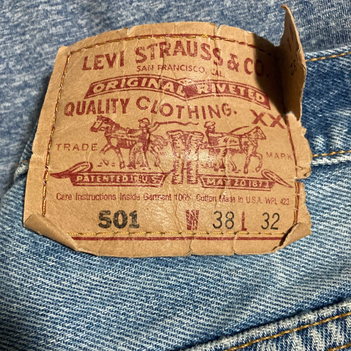 94 year made 90s Vintage LEVIS Levi's 501 USA made strut Denim pants jeans ji- bread W38 L32 66 previous term America made Levi
