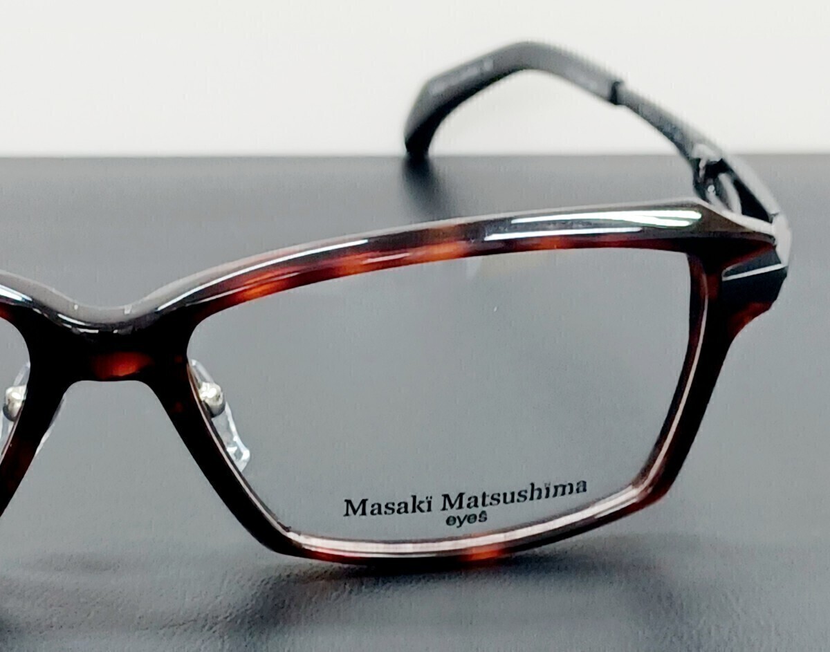 マサキマツシマ Masaki Matsushima MF-1280 ①ブラウンデミ/マットブラック(ブラック) 57 セル フルリム 日本製 ケース付き 新品の画像4