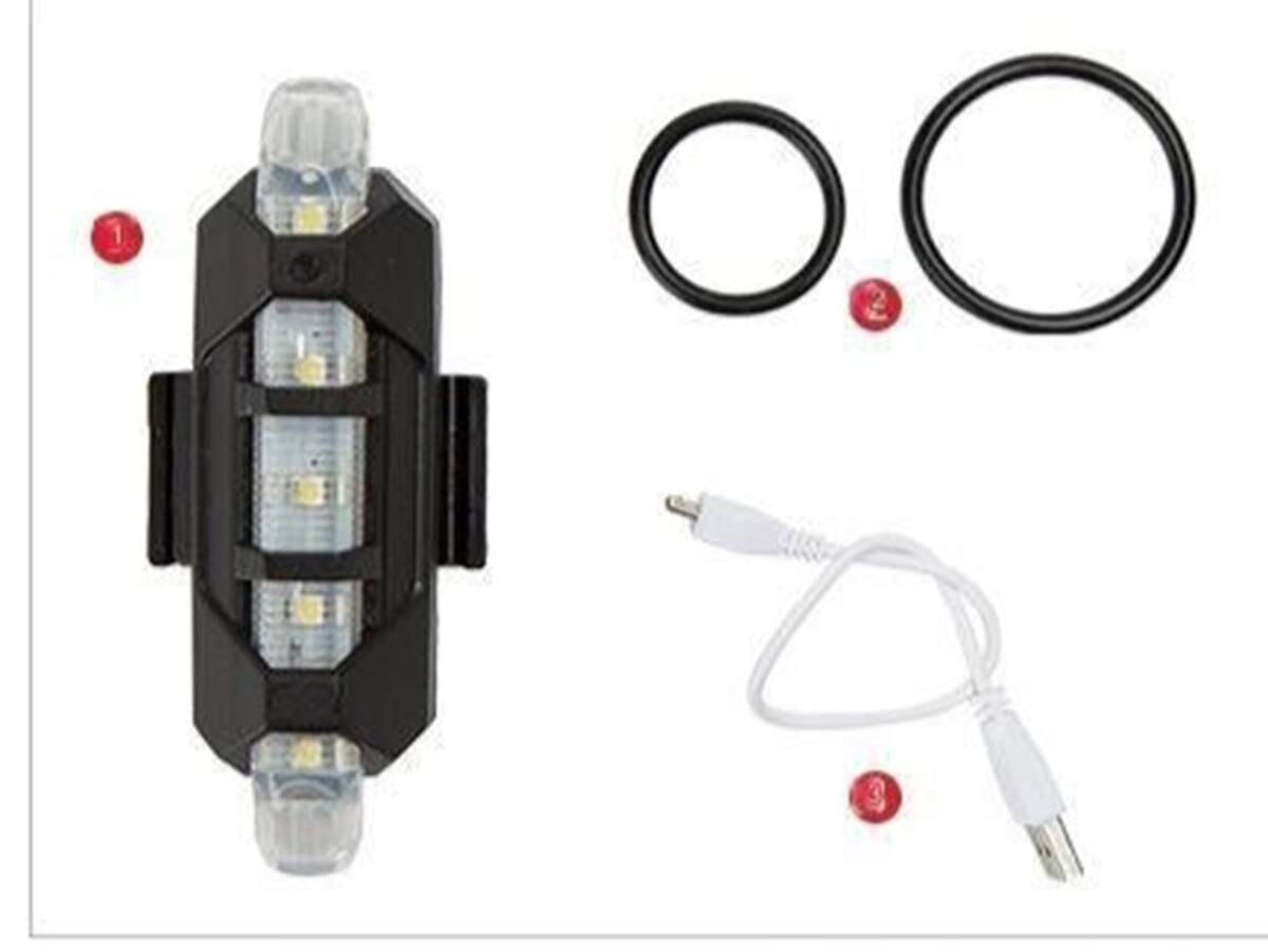 2個セット LED フラッシュライト USB充電式 自転車用 テールライト テールランプ バックライト リアライト 送料無料 安全運転 