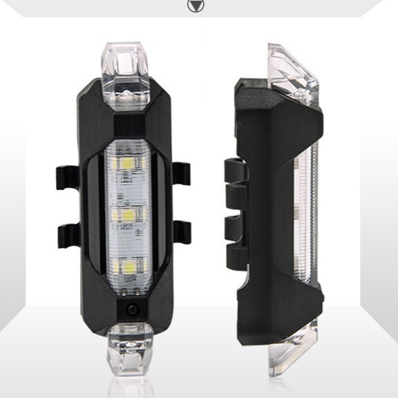 2個セット 自転車用 LED フラッシュライト USB充電式 テールライト テールランプ バックライト リアライト 送料無料 安全運転 レインボー