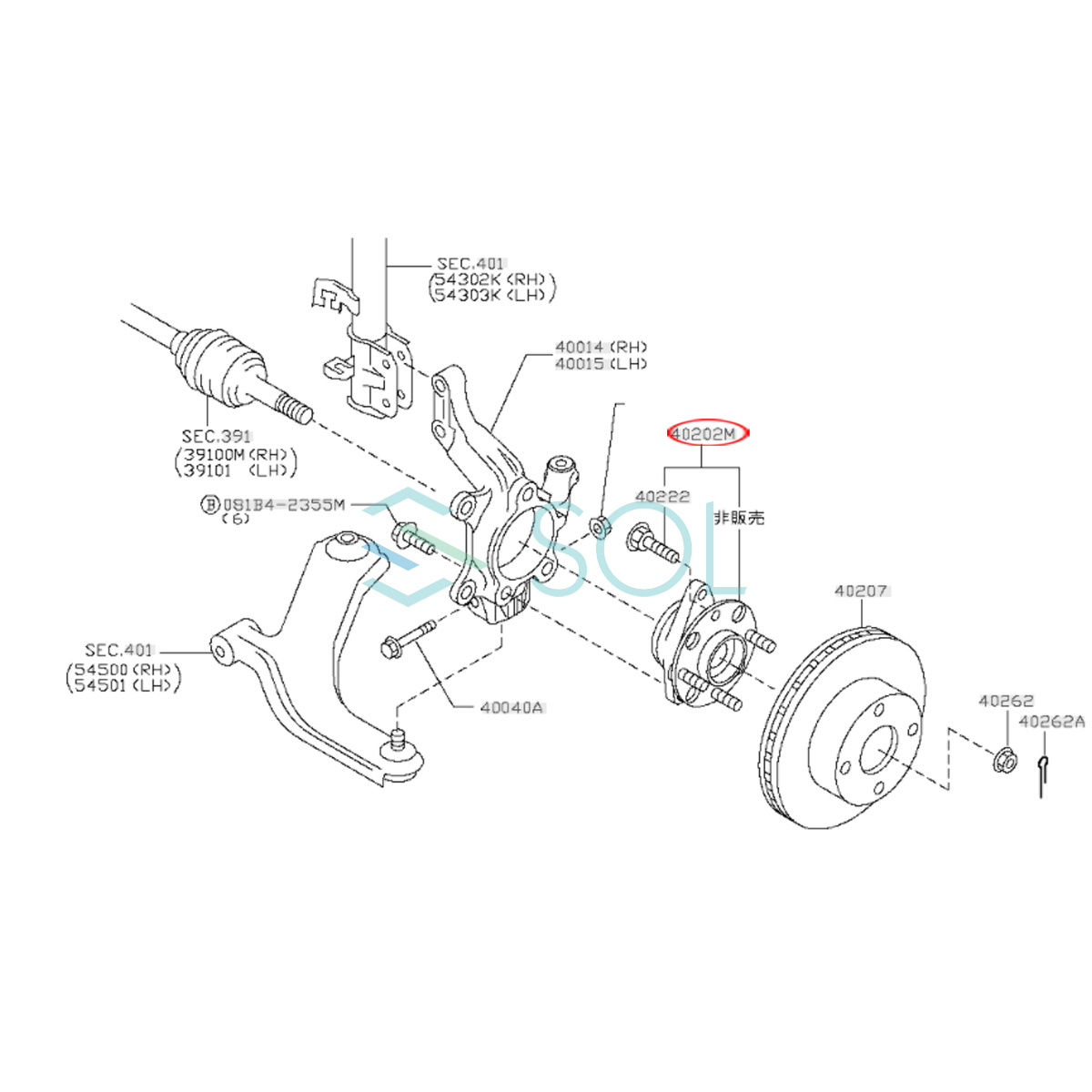 日産 ティーダ ラティオ C11 NC11 SC11 SZC11 ブルーバード シルフィ G11 NG11 フロント ハブベアリング 左右セット 40202-ED05A_画像5