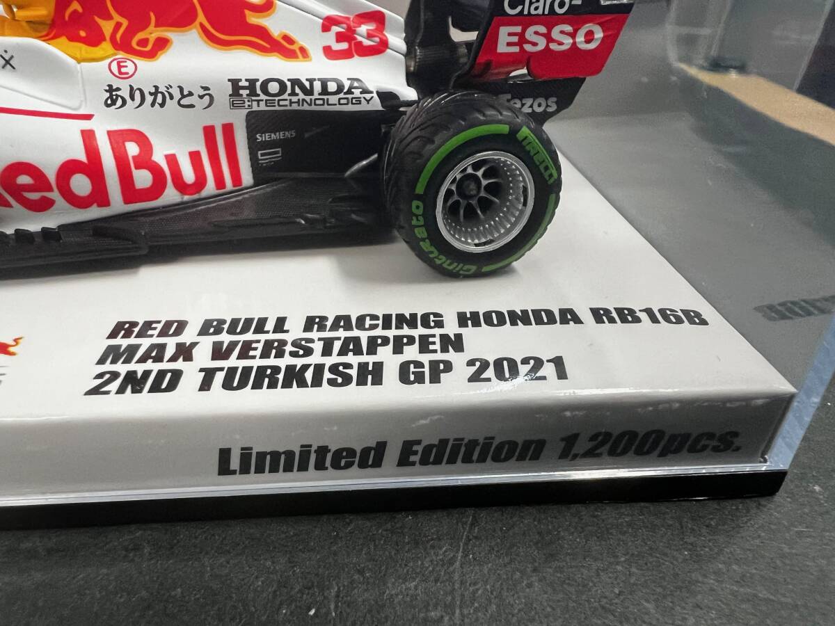 ミニチャンプス 1/43 413213633 レッドブル ホンダ RB16B #33 マックス・フェルスタッペン 2021 トルコGP ありがとうホンダカラー_画像3