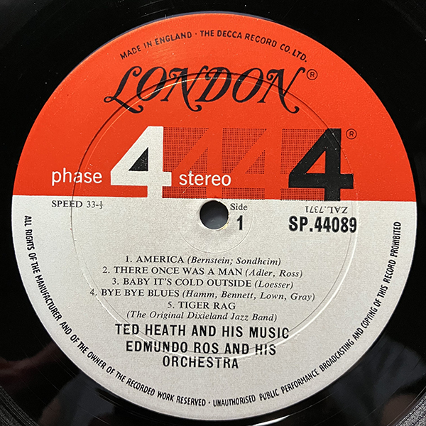 Ted Heath And His Music・Edmundo Ros & His Orchestra / Heath Vs. Ros Round 2 [London Records SP 44089] US盤 見開きジャケ_画像5