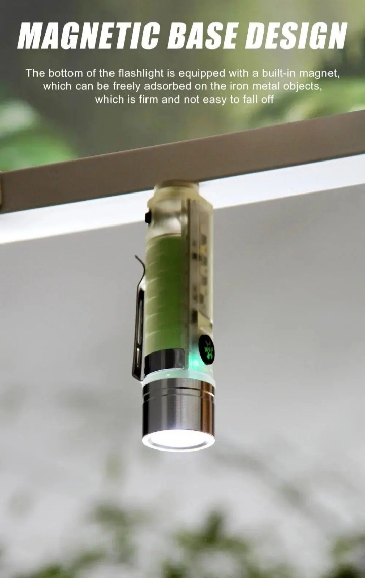 (NEW) LED ハンディライト USB充電式 6モード マグネット搭載 明るい コンパクト フック、キーホルダー付き！_画像7