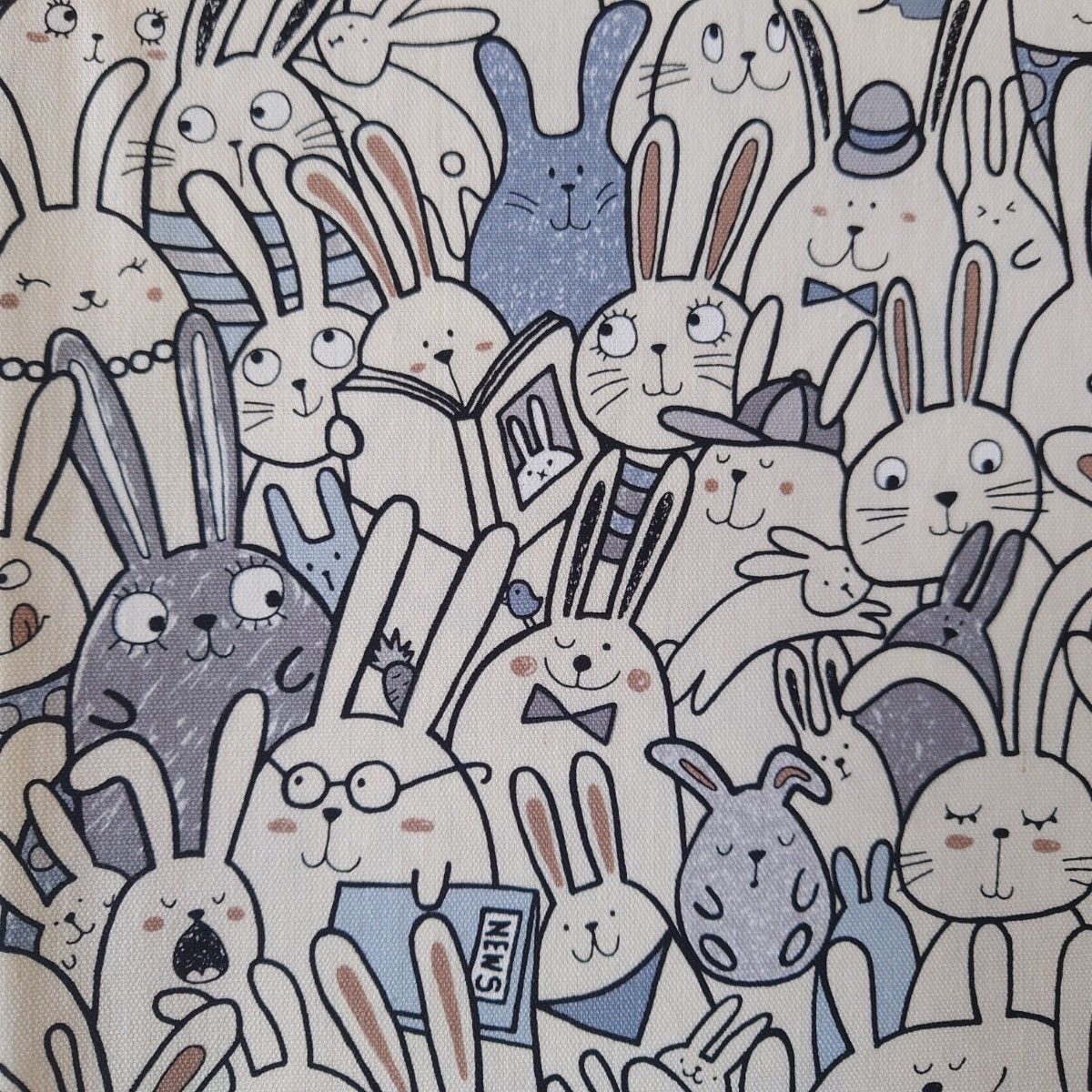 オックス生地 日本製 rabbit 110×100cm うさぎ