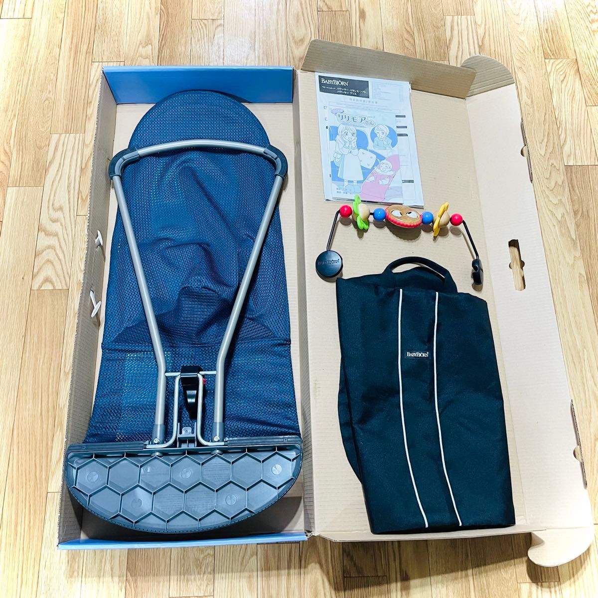 《超美品》純正袋＆トーイ＆取説＆箱付き★ベビービョルン バウンサー ブリスエアー BABYBJORN ベビー用品 Air メッシュ