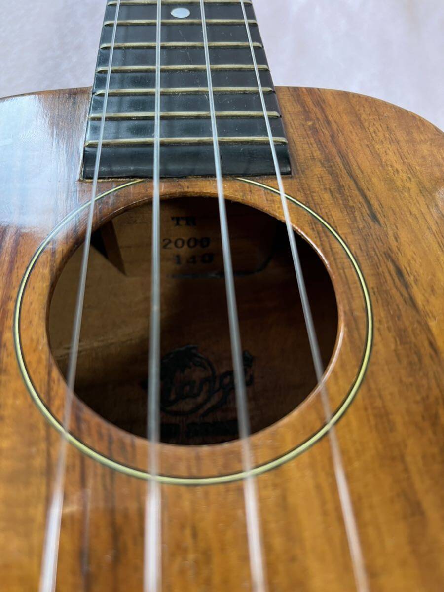 【希少】Tangi Ukulele タンギ ソプラノウクレレ ハワイ製 ハンドメイド オールハワイアンコア単板 2000年製 トラ目出ています_画像6