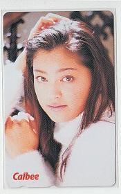 7-o380 松本莉緒 松本恵 カルビー テレカ_画像1