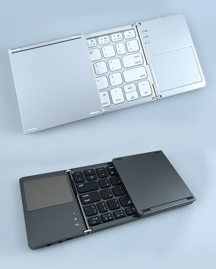 ワイヤレスキーボード 折りたたみ式USB 充電画面ロック機能 タブレットキーボード ブルートゥース Bluetooth　ホワイト_画像3
