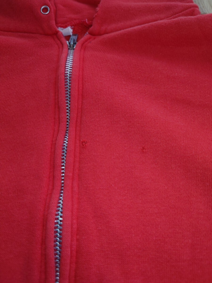 60s Vintage Zip up Parker sepapoke red red size M cotton 100% full Zip separate pocket MunsingWear