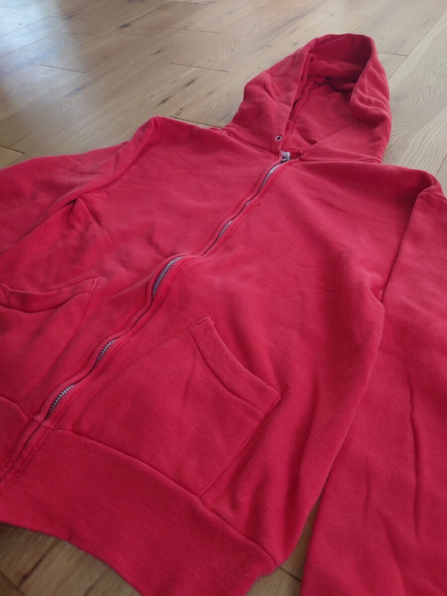 60s Vintage Zip up Parker sepapoke red red size M cotton 100% full Zip separate pocket MunsingWear