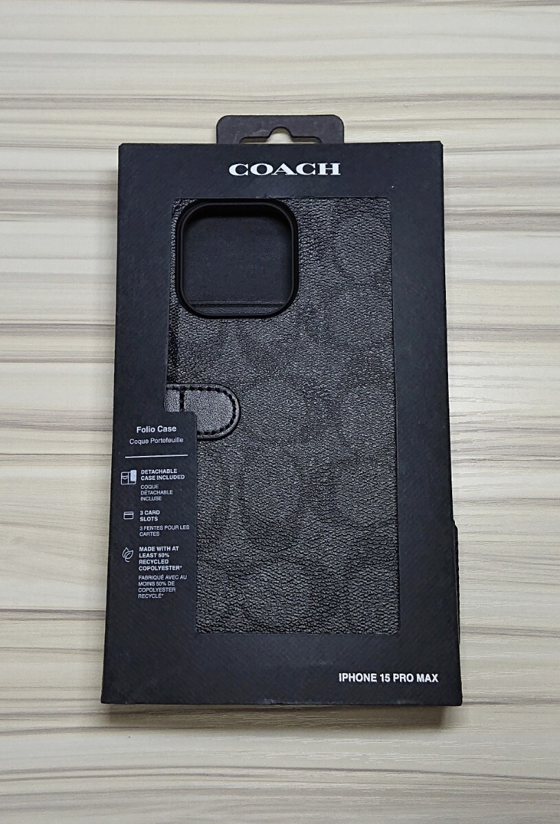 COACH コーチ iphone 15 Pro Max 専用 手帳型スマホケース 携帯ケース【新品 本物 送料込み】_画像1