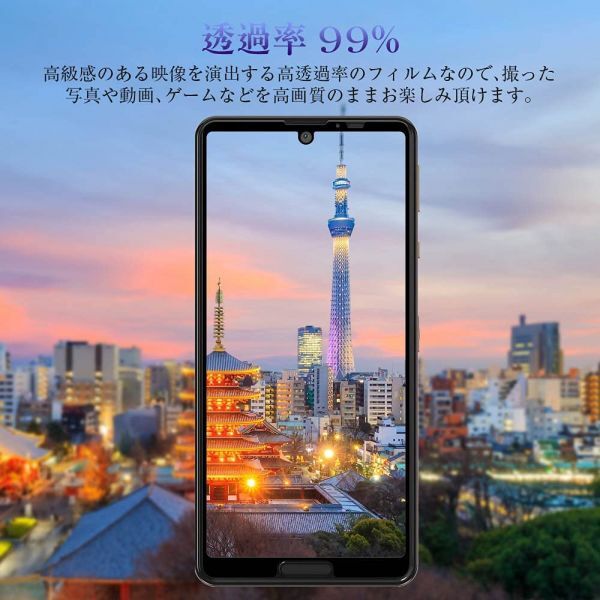 2枚組 AQUOS SENSE 5G 強化ガラスフィルム ブラック SHARP Aquossense5G アクオス シャープセンス5ジー 平面保護　破損保障あり_画像4