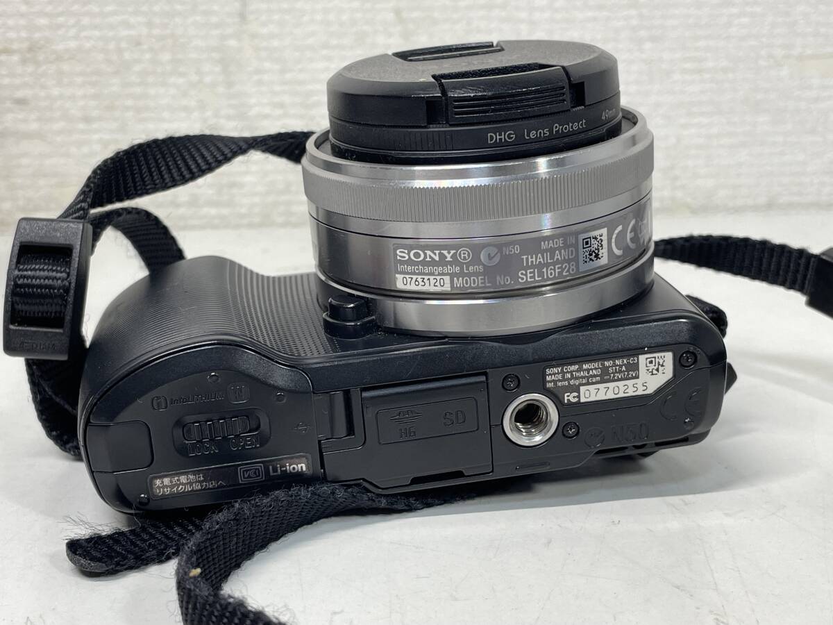一円 SONY ソニー α NEX-C3 ミラーレス一眼 デジタルカメラ SEL16F28 SEL1855 レンズ まとめてセット_画像7
