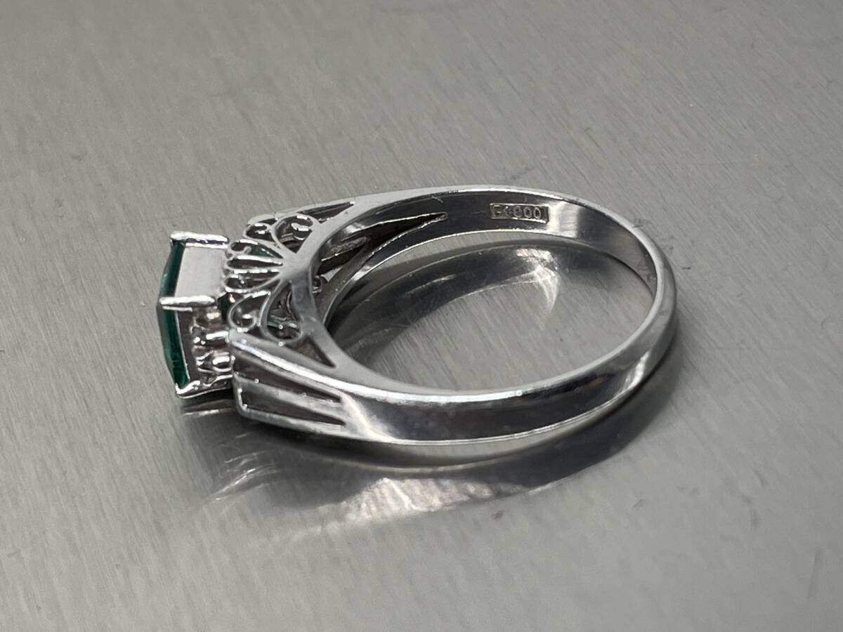  one jpy emerald te The Yinling g platinum ring ring Pt900 emerald lady's gross weight 4.7g