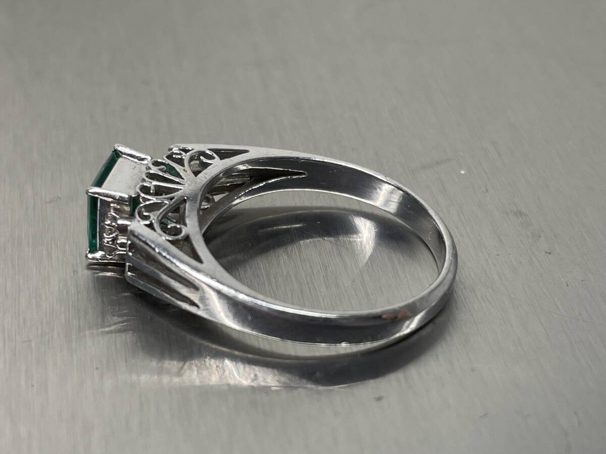  one jpy emerald te The Yinling g platinum ring ring Pt900 emerald lady's gross weight 4.7g