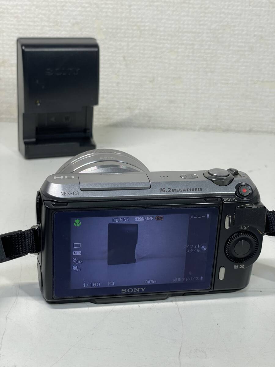 一円 SONY ソニー α NEX-C3 ミラーレス一眼 デジタルカメラ SEL16F28 SEL1855 レンズ まとめてセット_画像4