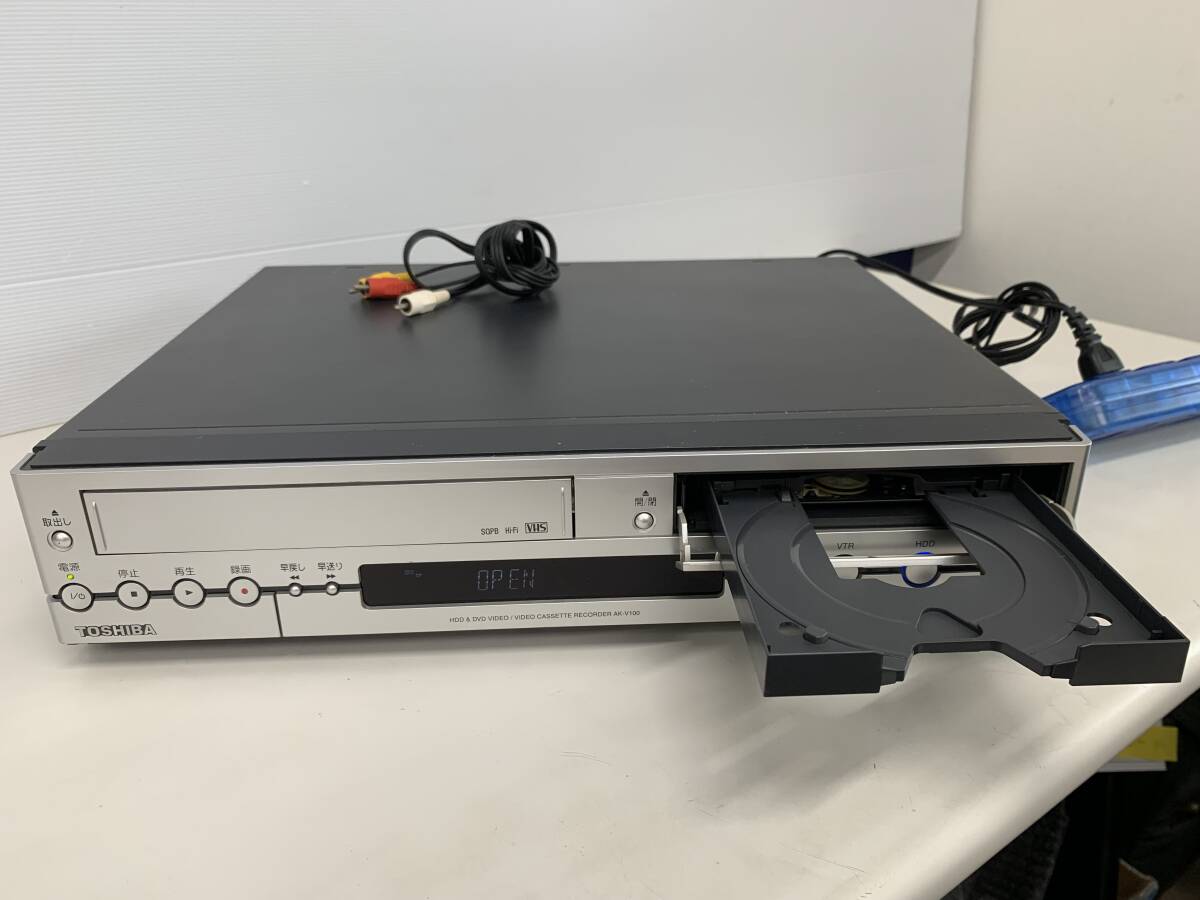 M　TOSHIBA　HDD　DVD　VHS　レコーダー　AK-V100　電源確認済　_画像8