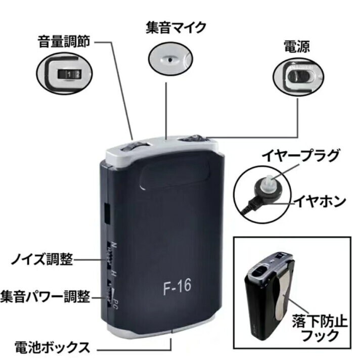 ハウリング 防止 ノイズカット 軽量 わずか26g 集音器 8段階 ボリューム