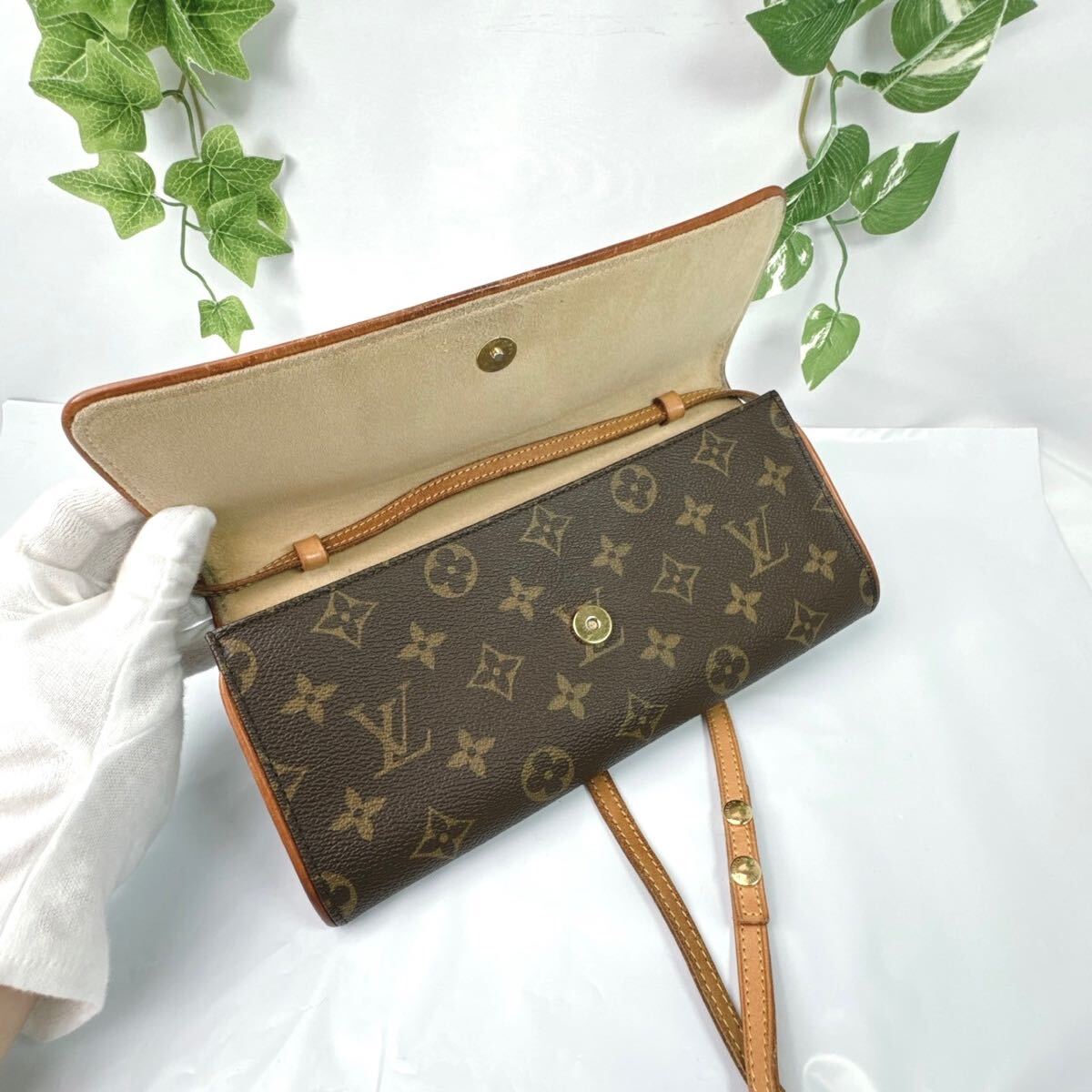 1円 LOUIS VUITTON ルイヴィトン ショルダー 斜めがけバッグ モノグラム ツインGM M51852 ミニバッグ 2way シリアルFL0020_画像7