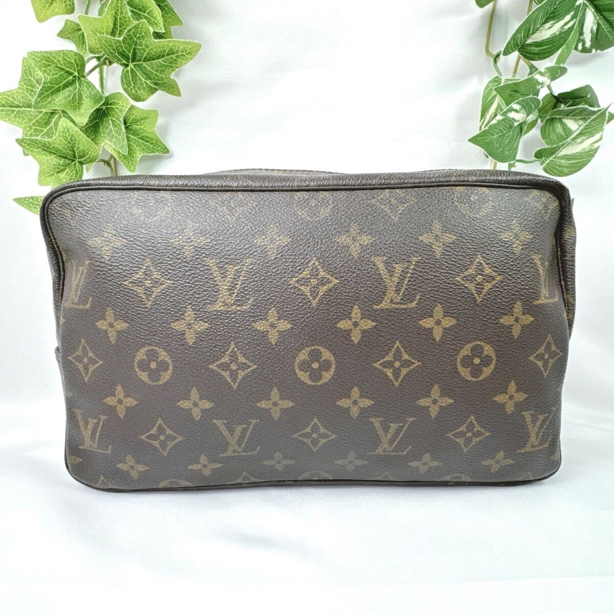 1円 LOUIS VUITTON ルイヴィトン モノグラム トゥルーストワレット 28 ポーチ M47522 正規品 NO0906_画像3