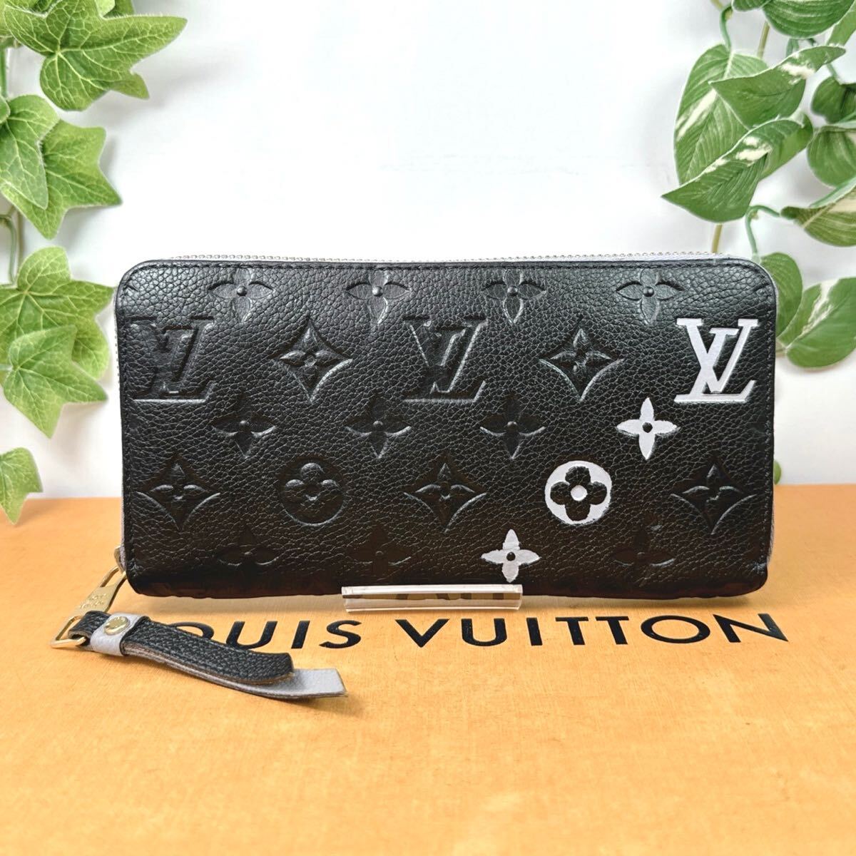 1円 ルイヴィトン LOUIS VUITTON アンプラント ジッピー ラウンドファスナー 長財布 シリアル TN0134 ブラック×ブルー系 男女兼用_画像1