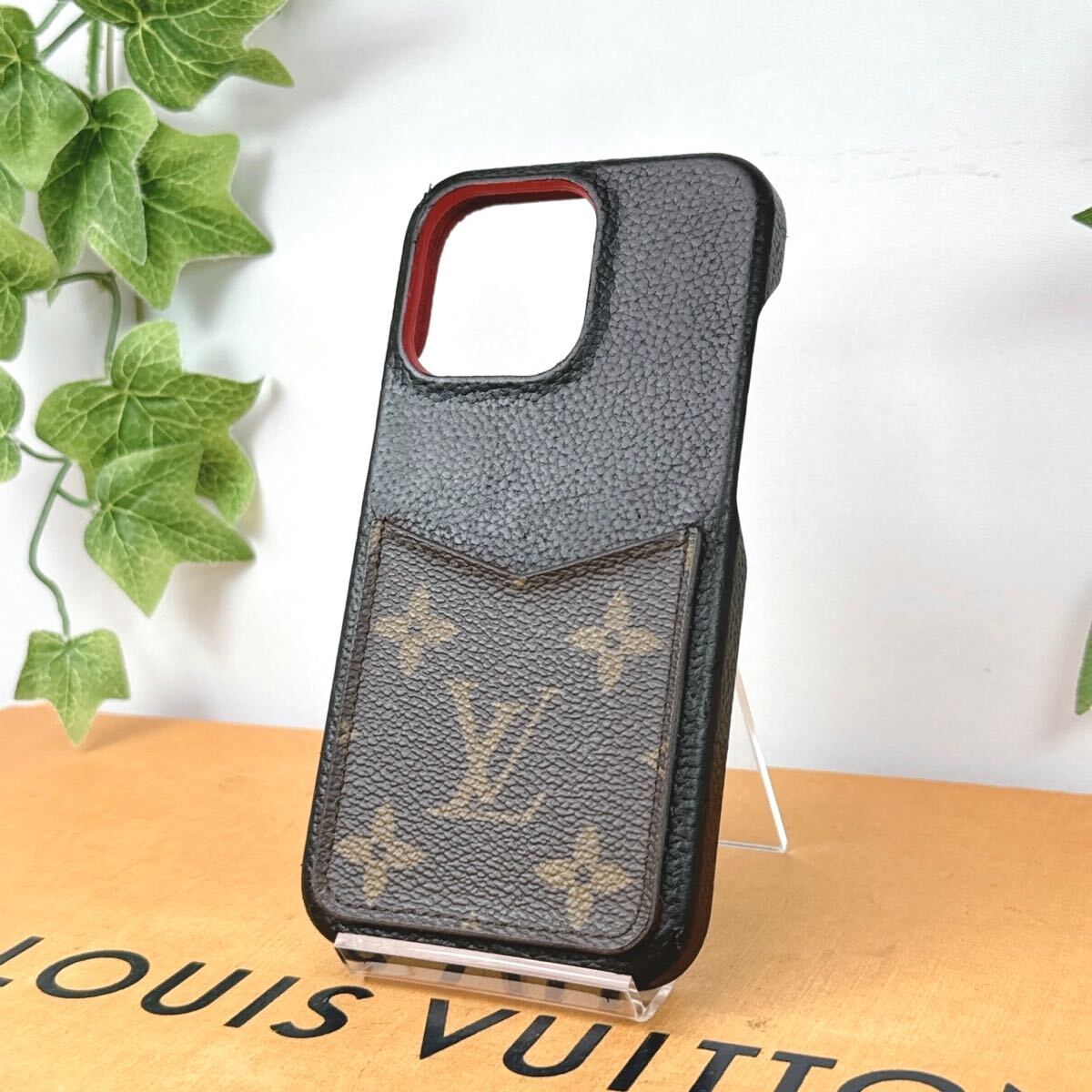 1円 LOUIS VUITTON ルイヴィトン iPhone13Pro ケース スマホケース トリヨン バンパー シリアル SN0272 男女兼用 ブラック×モノグラム_画像1