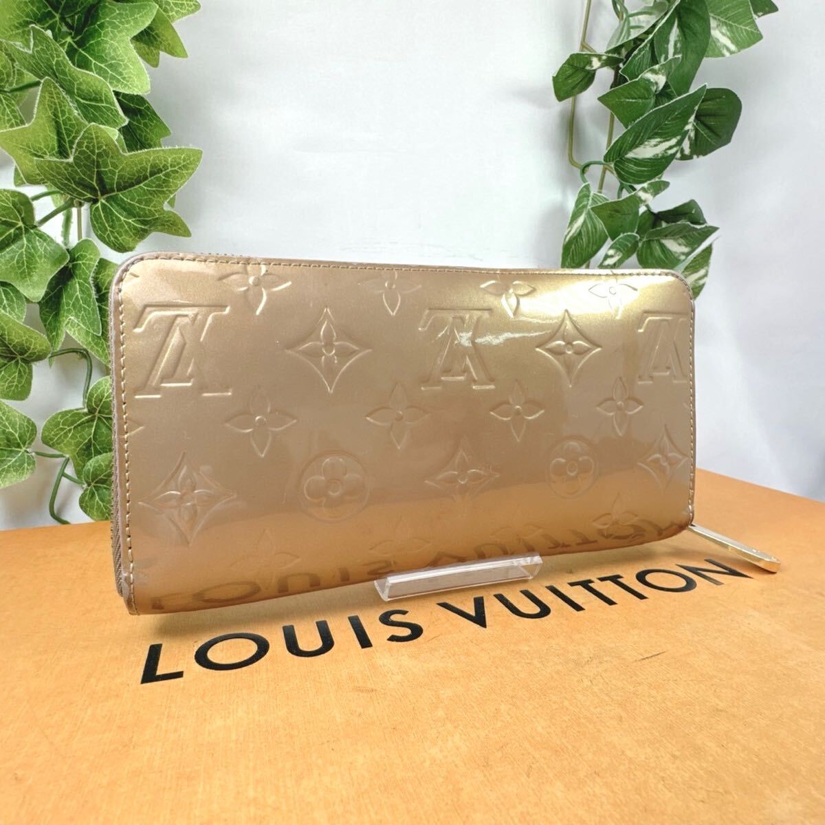 1円 LOUIS VUITTON ルイヴィトン 長財布 ラウンドファスナー ヴェルニ ジッピーウォレット シリアルCA2162 男女兼用_画像2