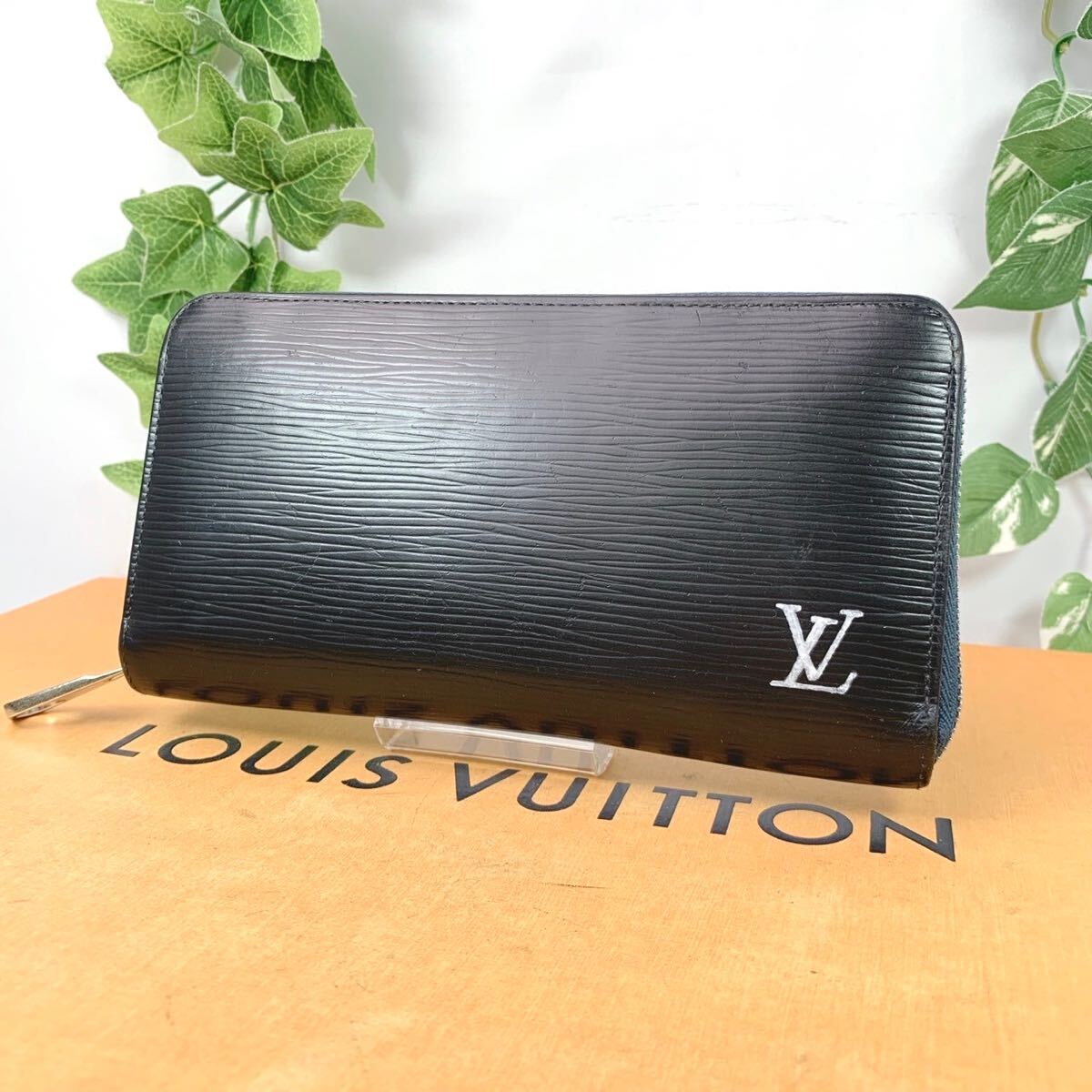 1円 ルイヴィトン LOUIS VUITTON エピ ジッピー ラウンドファスナー 長財布 シリアル CA0193 ブラック×ブルー 男女兼用 _画像2