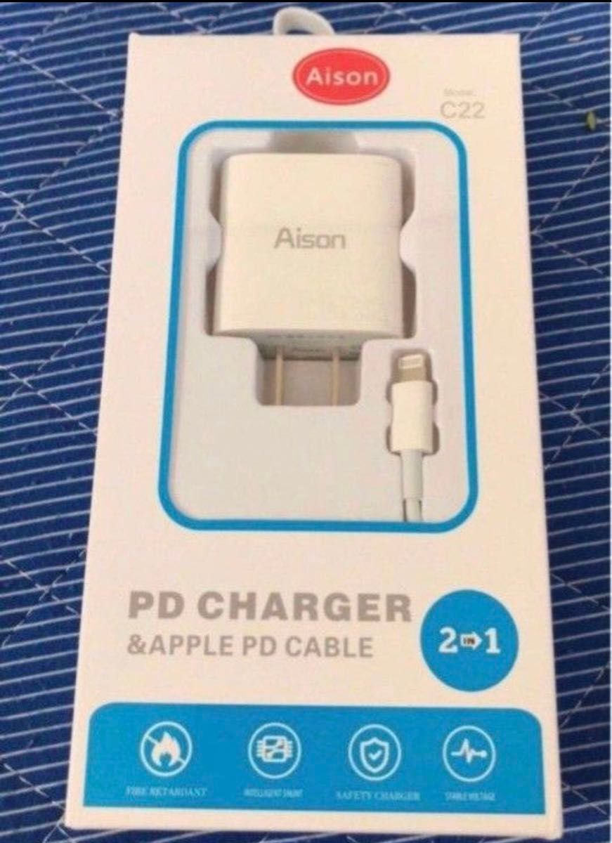 Aison iPhone 20W 急速充電器 USB PD TYPE-C to lightning ケーブル