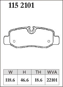 ディクセル ブレーキパッド プレミアムタイプ リア ベンツ Vクラス(W447) V220d 447811 447811C 447815 447815C H27.10～ Fr 330mm DISC車_画像2