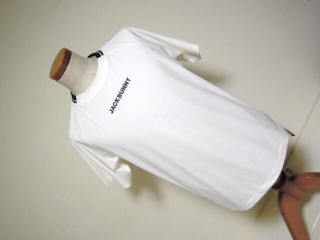 JACK BUNNY●ジャックバニー●パーリーゲイツ●ストレッチ素材●快適●半袖●デザインウエアー●ホワイト●サイズ④●美品