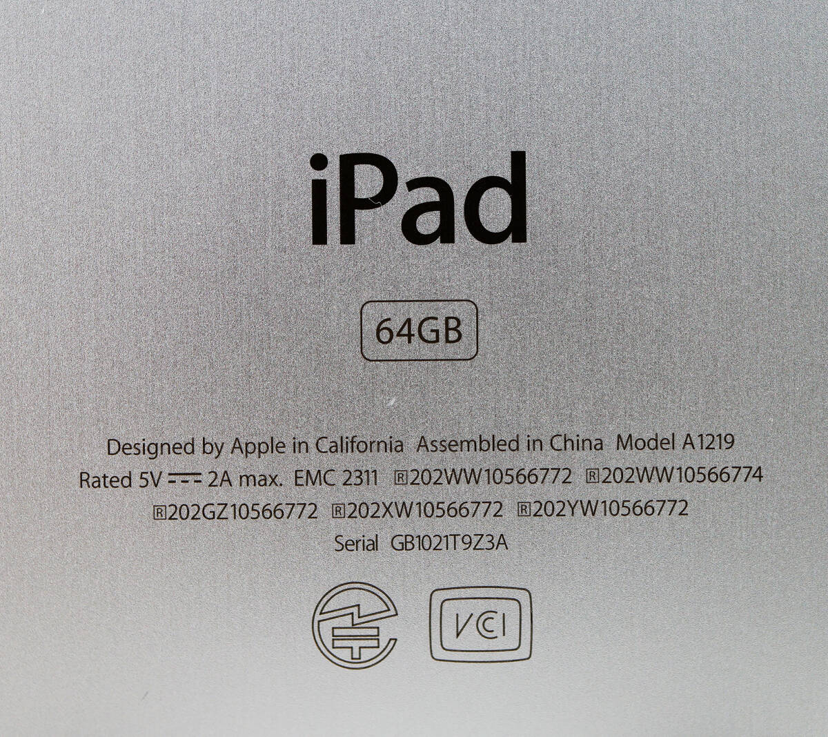 第1世代 Apple 9.7インチタブレット iPad 【64GB】 A1219 ジャンク品 _画像6