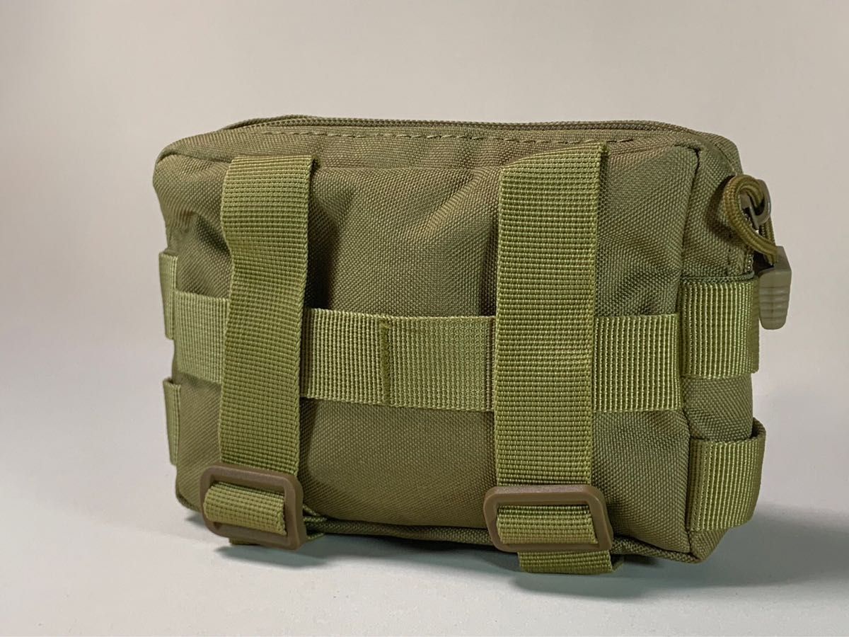 【カーキ】 タクティカルポーチ　ミリタリーポーチ　モールシステム　molle