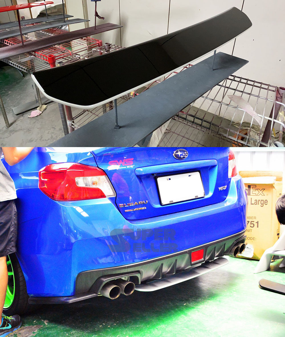 特別注文品！ホワイトライン+艶有黒 スバル WRX VA リアアンダースポイラーSTI_画像1