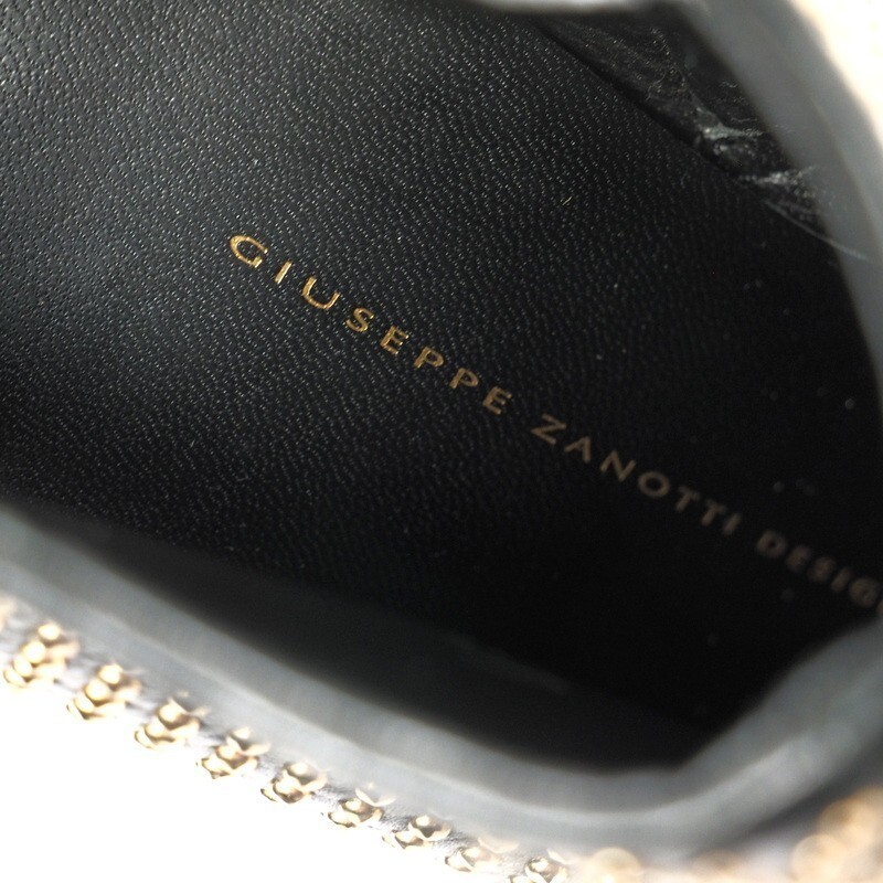GIUSEPPE ZANOTTI DESIGN машина f кожа заклепки боковой Zip po Inte dotu ботиночки -90mm EU35 Msde in Italy очень красивый товар б/у товар 
