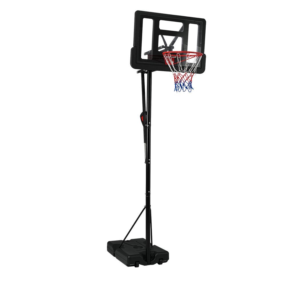  basket goal one touch . height adjustment 6 -step height adjustment official & Mini bus correspondence 230-305cm movement possible tool attaching goal net back board E782