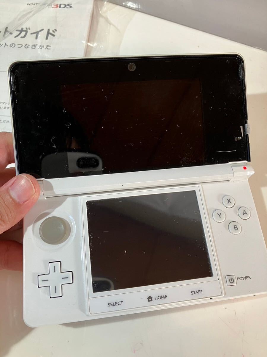 【#kk】【通電○】【カセットまとめ付き】Nintendo 3DS New3DS ニンテンドー3DS 任天堂 コスモブラック アイスホワイト 箱説付 の画像4