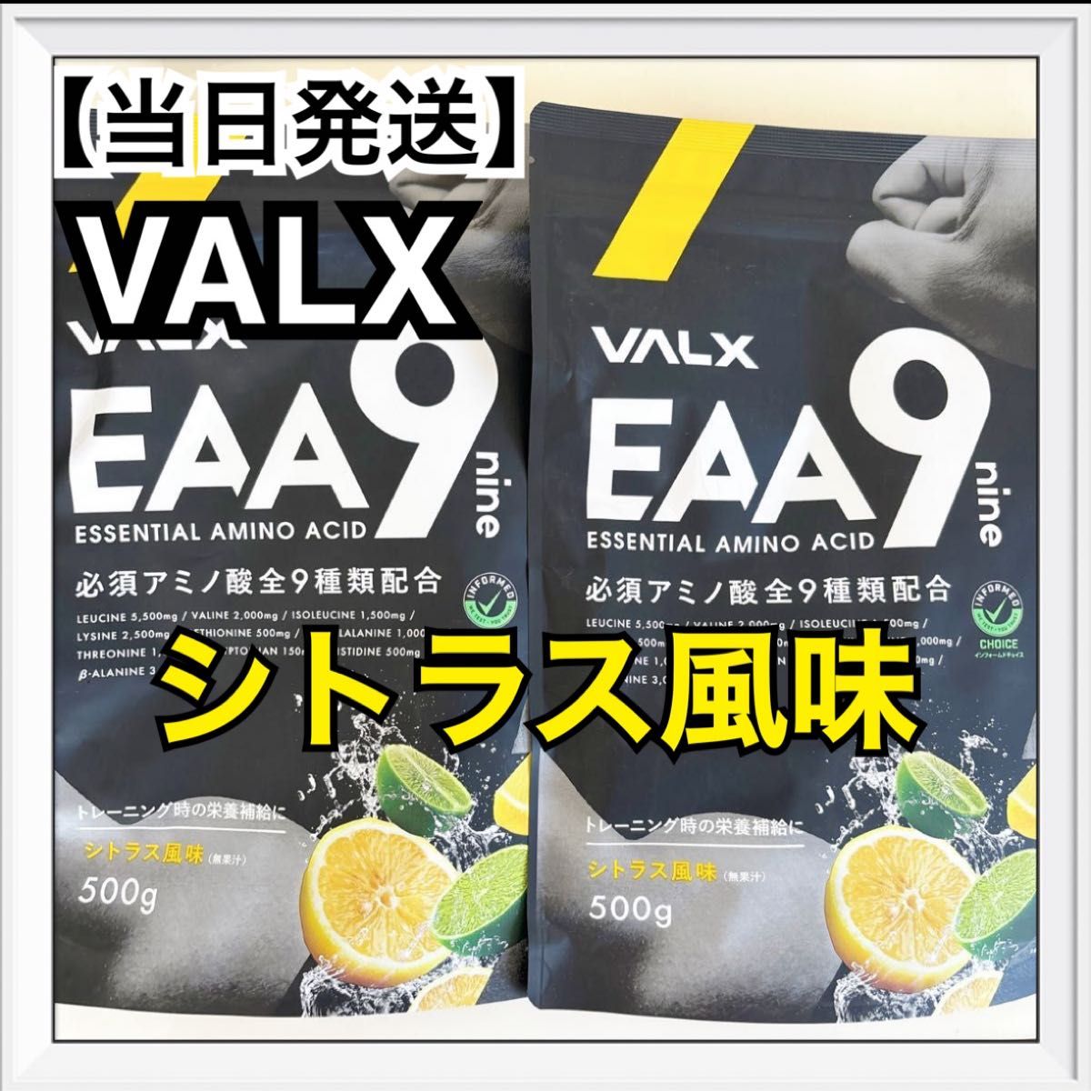 VALX バルクス EAA9  山本義徳 シトラス風味  必須アミノ酸9種類配合 EAA 500g  2袋　プロテイン　新品未開封