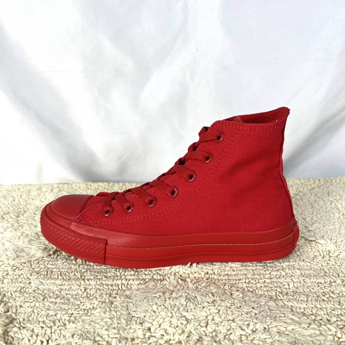 美品 CONVERSE 23 5cm オールレッド ハイカットスニーカー 美品 CONVERSE 23 5cm オールレッド ハイカットスニーカー
