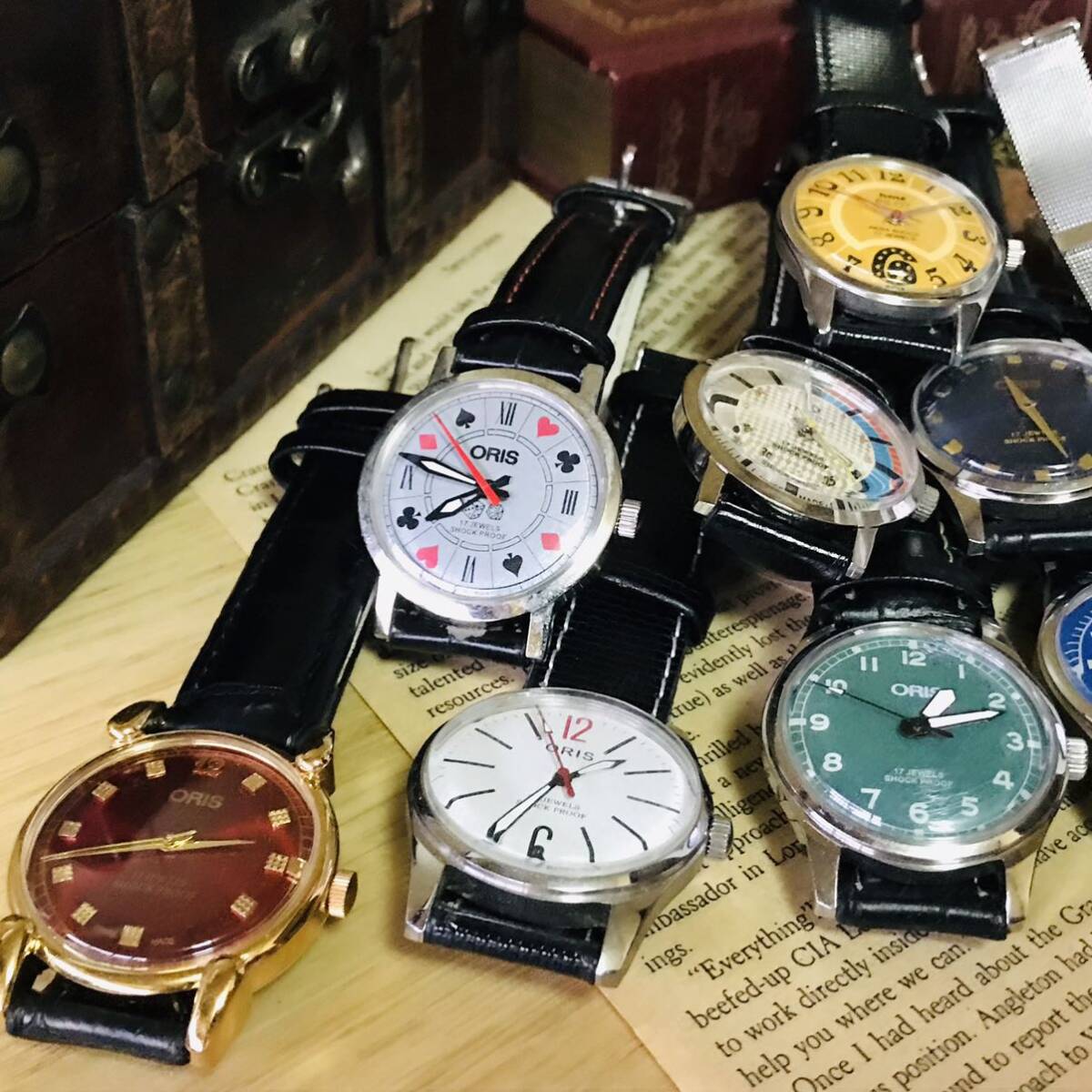 [1 jpy start ] with translation! junk 10ps.@# great popularity /ORIS/hmt/TRESSA/ hand winding & self-winding watch men's wristwatch /1970*s Vintage / antique watch 