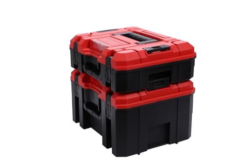 工具箱 ツールボックス ２個セット 電動工具 DIY 収納ケース 持ち手 ハンドル 2個付き 横持ち 縦持ち 連結 積み重ね 持ち運び_画像1