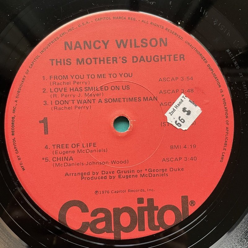 ナンシー・ウィルソン NANCY WILSON / THIS MOTHER’S DAUGHTER ST11518 帯付き【US盤】 LP レコード アナログ盤 D10468D3YK5_画像3