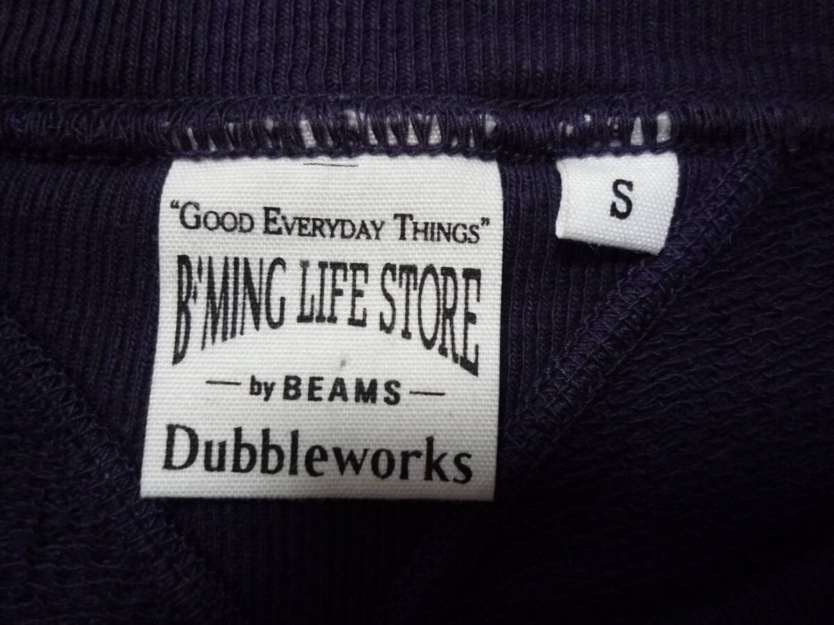 DUBBLE WORKS × BEAMS（ダブルワークス × ビームス）WAREHOUSE（ウエアハウス）スウェット・裏起毛☆半袖Tシャツ☆紺紫色☆S_画像7