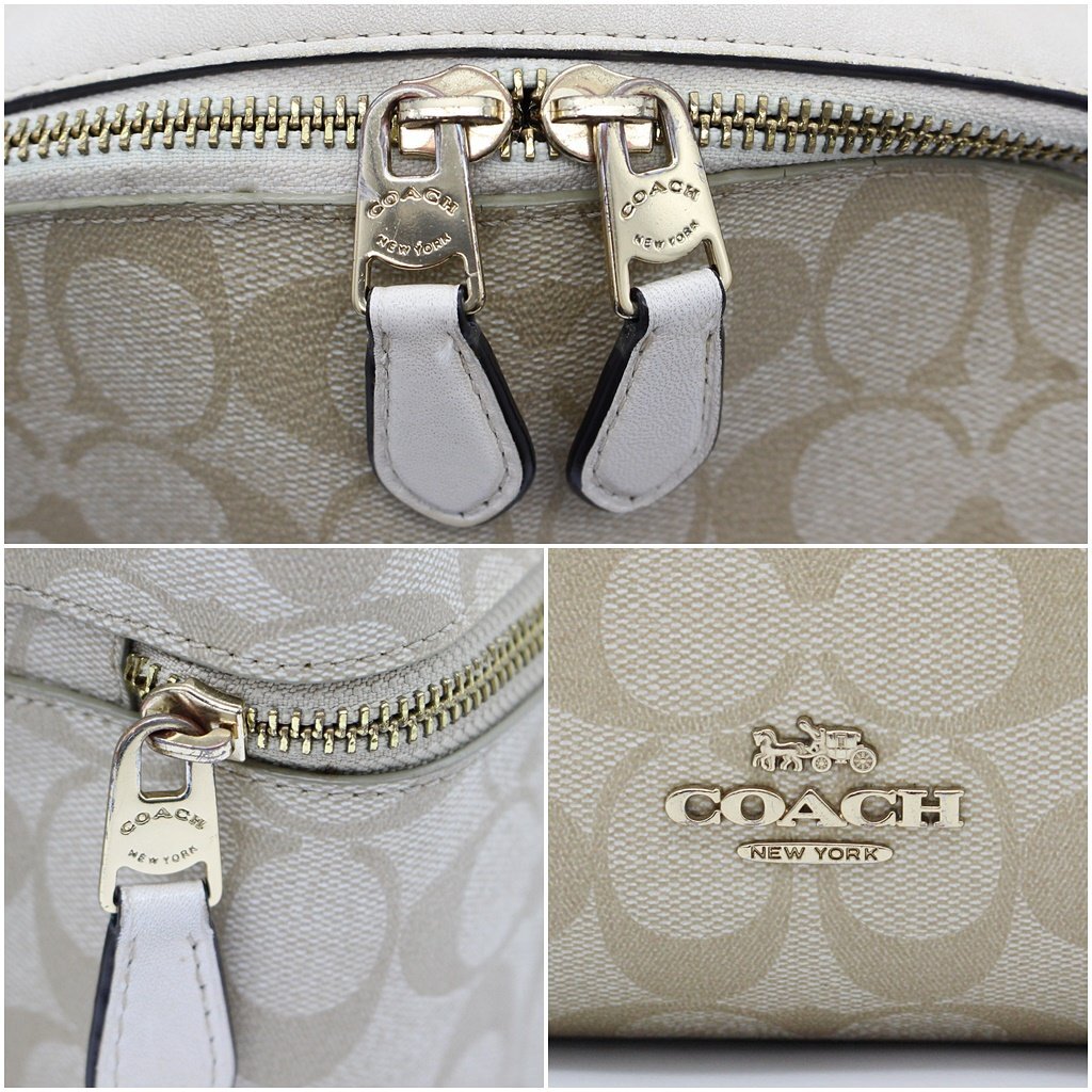  Coach rucksack F58314 signature PVC× leather backpack ivory series COACH z24-1297 secondhand goods z_b