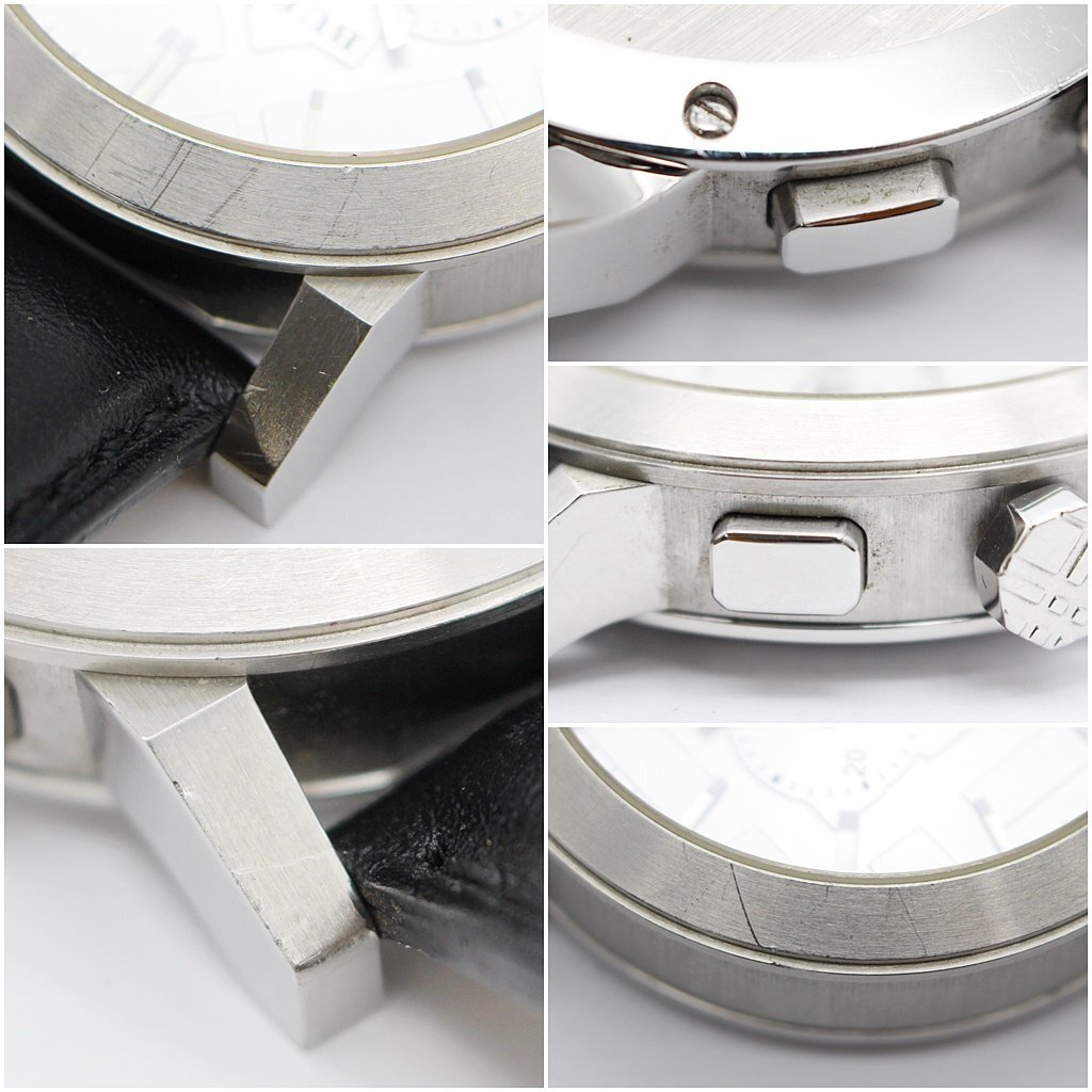 バーバリー メンズ 腕時計 BU9355 クォーツ デイト クロノグラフ シルバー文字盤 電池交換済み BURBERRY z24-1368 中古品 z_w_画像9