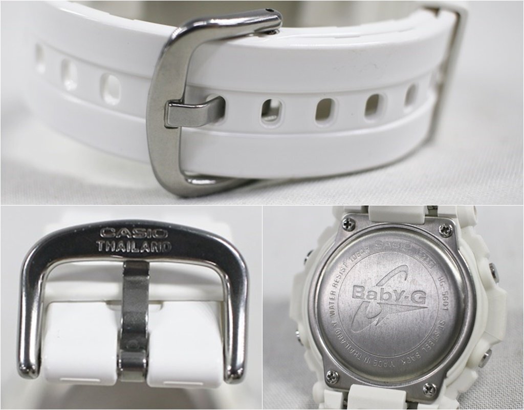 ◎ 中古品 CASIO カシオ G-SHOCK ジーショック BG-5601 腕時計 クォーツ デジタル ホワイト×ピンク スクエアの画像5