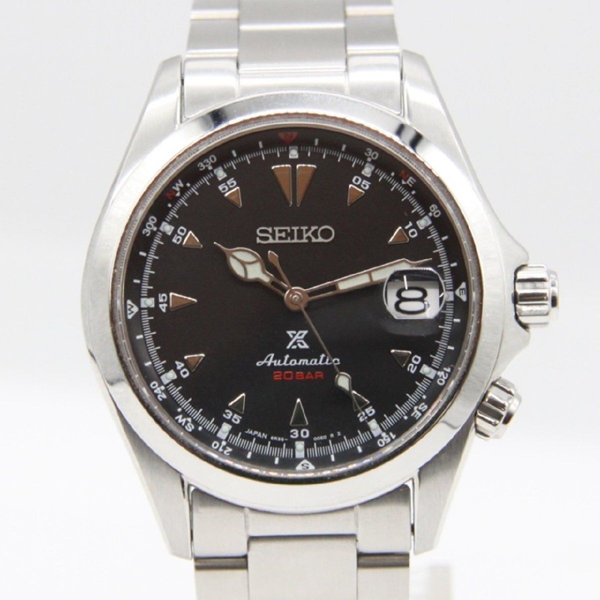 SEIKO セイコー プロスペックス アルピニスト SBDC087 6R35-00E0 自動巻き 黒文字盤 デイト 裏スケ 動作確認済み 中古品 m_w(j) m24-36368の画像1